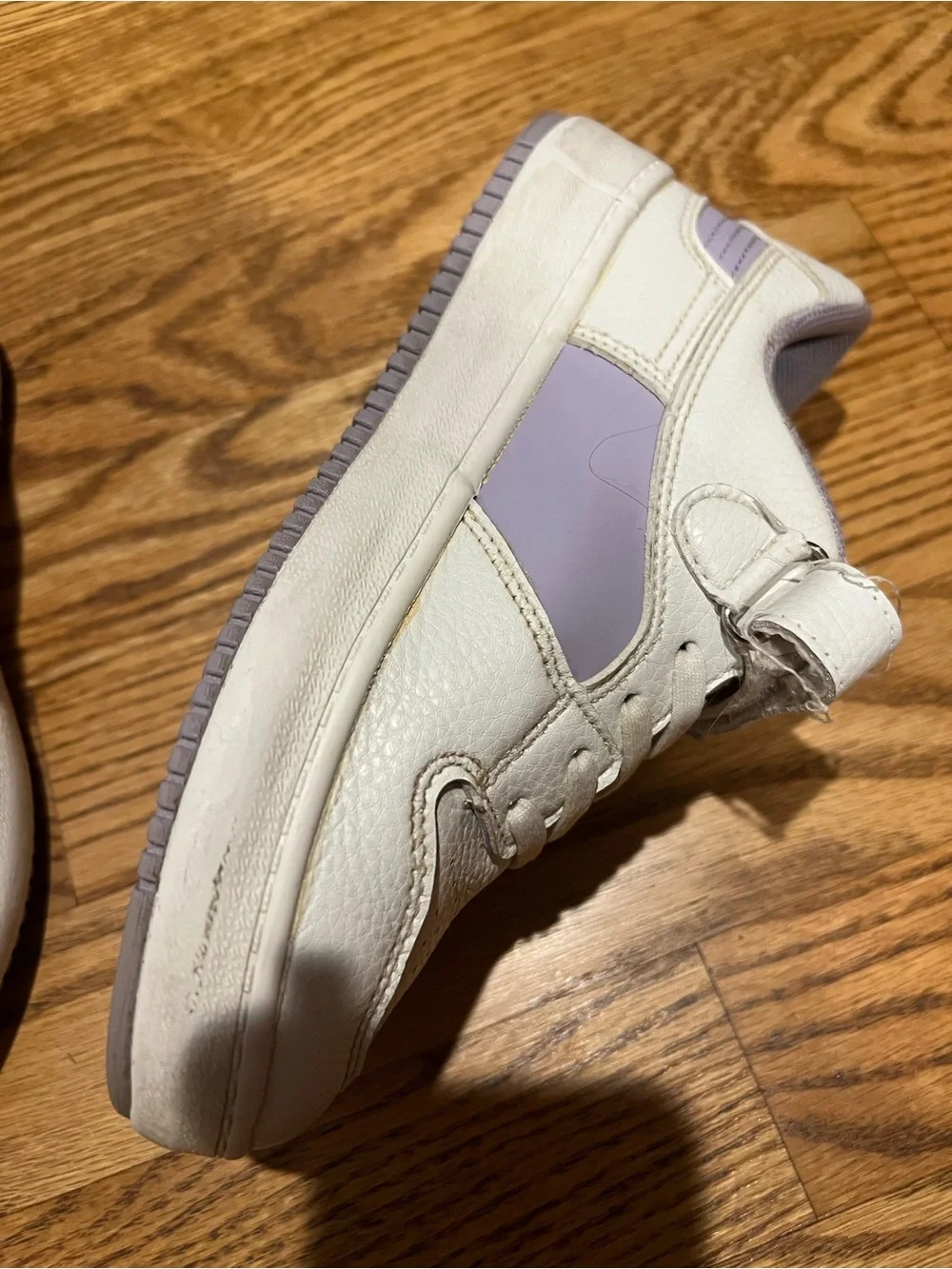 Kappa Kids White & Lavender Velcro Lace-Up Sneakers